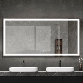 72 x 36 LED Mirror for Bathroom, LED Vanity Mirror, Adjustable 3 Color, Dimmable Vanity Mirror with Lights, Anti-Fog