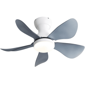 29 lnch Small Ceiling Fan Flush Mount 5 Reversible Blades with LED Dimmable Light