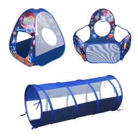 Underwater World Children's Tent Three-piece Marine Cartoon Ball Pool Tunnel Three-in-one Children's Tent (Option: Starry Sky)