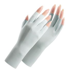 Thin Women's Sunscreen Ice Silk Gloves (Option: Light Gray-One Size)