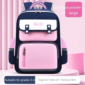 Primary School Student Children's Spine Protection Schoolbag (Option: Sapphire Blue Pink Large)