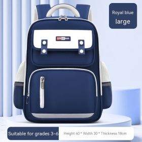 Primary School Student Children's Spine Protection Schoolbag (Option: Sapphire Blue Large Size)