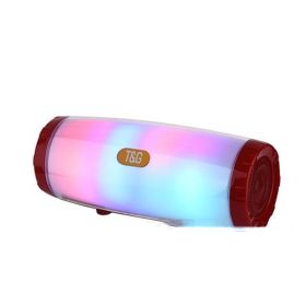 Outdoor Wireless Portable LED Colored Lamp Bluetooth Speaker (Color: Red)