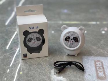 Cartoon Panda Desktop Wireless Bluetooth Speaker (Color: White)