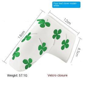 Golf Straight Bar Putter Sleeve (Option: Clover Style White)