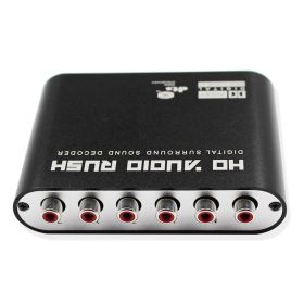 Dts Digital To Analog Audio Decoder Fiber Coaxial To 5.1 Channel Dolby Ac-3 Converter (Color: Black)