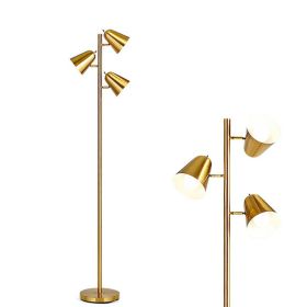 3-Light Floor Lamp Reading Light for Living Room (Color: Gold, Type: Floor Lamp)