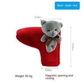 Golf Straight Bar Putter Sleeve (Option: Bear Style Red)