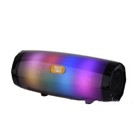 Outdoor Wireless Portable LED Colored Lamp Bluetooth Speaker (Color: Black)
