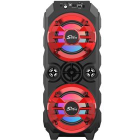 Wireless Color Light Portable Pull Rod Bluetooth Audio (Color: Red)